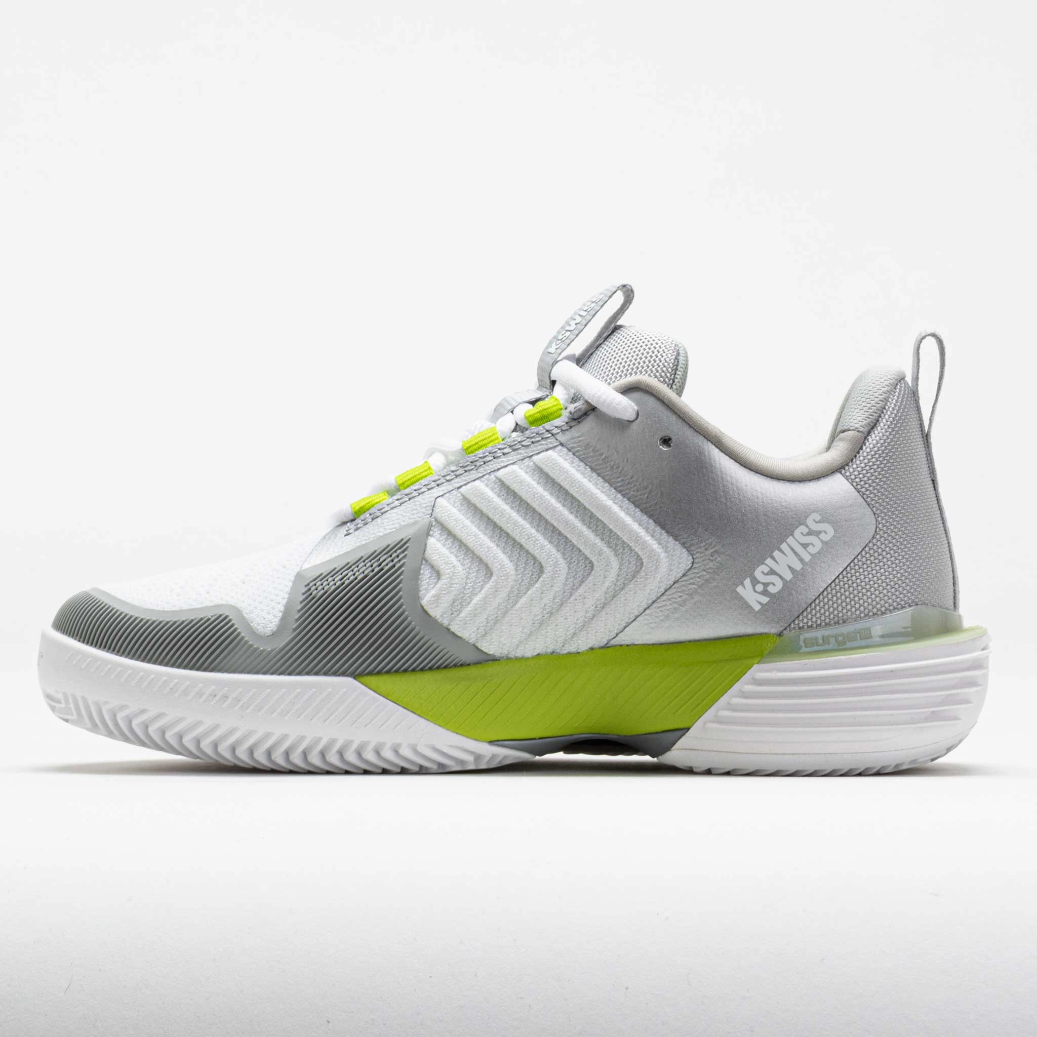 All - Purpose Use K-Swiss Ultrashot 3 Clay Women's  White/Gray Violet/Lime Green