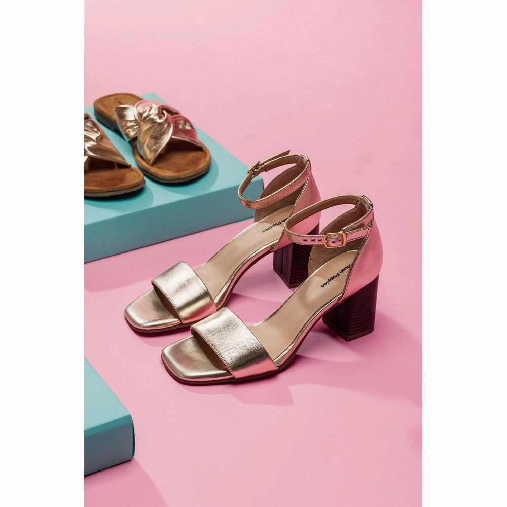 Canvas Soft Low Rise Hush Puppies Kelsey Heeled Sandal