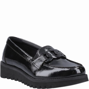 Comfort   padding Hush Puppies Francis Loafer Patent XL Senior School Shoes
