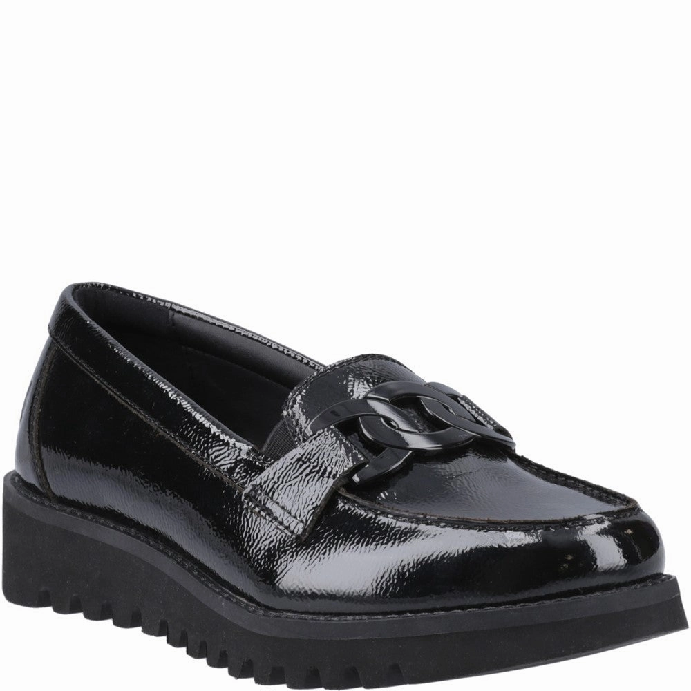 Comfort   padding Hush Puppies Francis Loafer Patent XL Senior School Shoes
