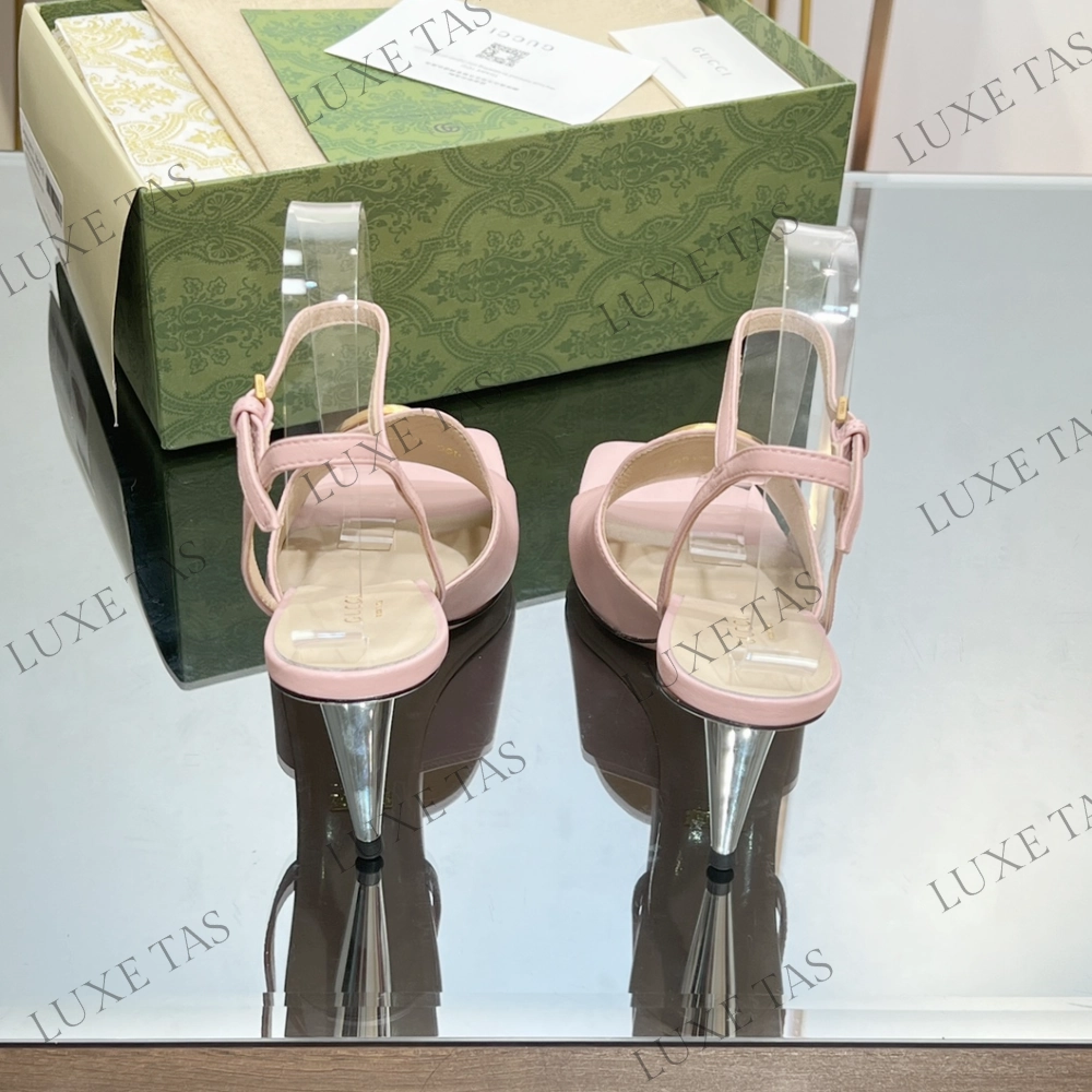Light Pink Blondie Heeled Sandal Designer Slides & Sandals for Women Crystal Shine