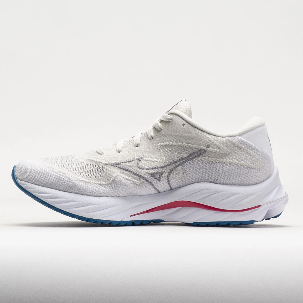 Reflective elements lace - up closure Mizuno Wave Rider 27 Women's  White/Ultimate Grey