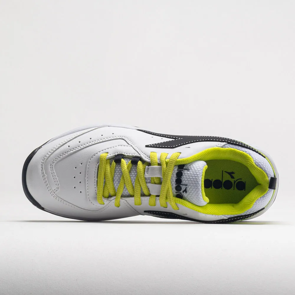 Athletic Design running in a spinning studio shoes Diadora Challenge 5 SL Junior  White/Black/Evening Primrose