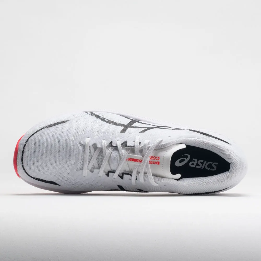 ASICS Hyper Speed 3 Men's  White/Black running in a mud pot area shoes Flexibility - zones