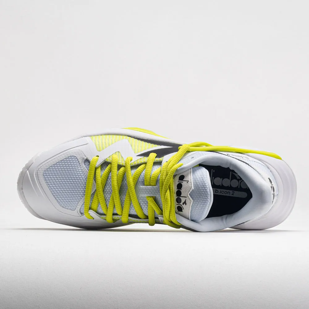 Diadora B.Icon 2 AG Women's  White/Black/Evening Primrose running on a sand track shoes