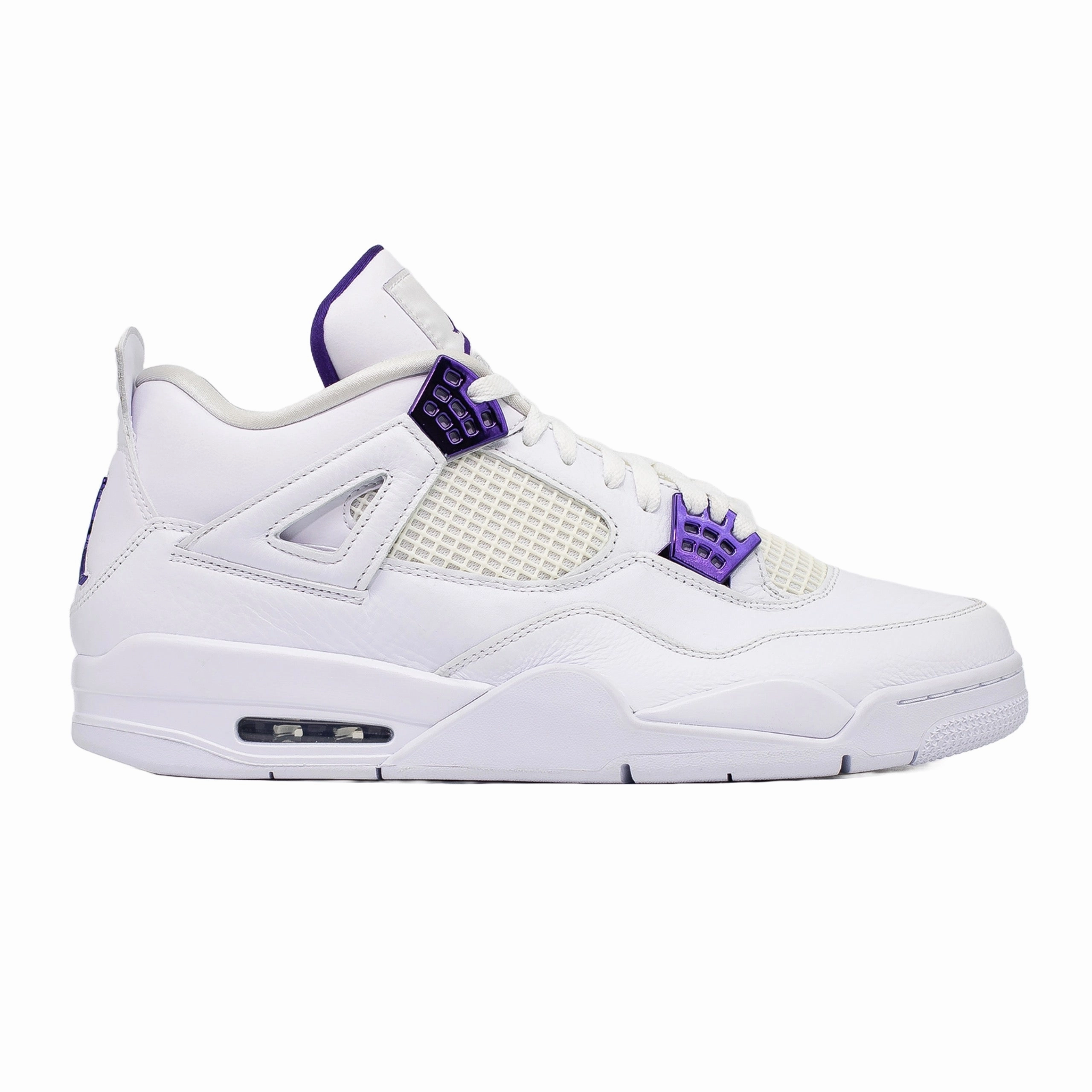 Air Jordan 4, Purple Metallic gym - goers leather - upper - feature shoes