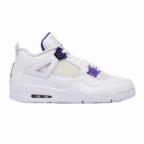 Air Jordan 4, Purple Metallic gym - goers leather - upper - feature shoes