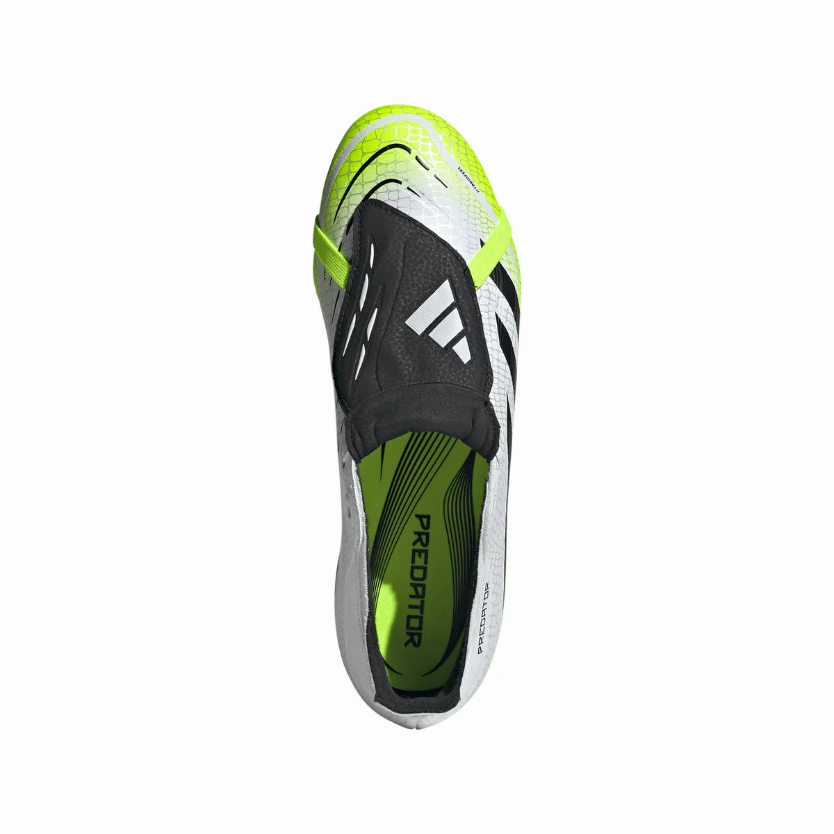 adidas Predator League FT FG Firm Ground Soccer Shoes - Ftwr White/ Core Black/ Lucid Lemon Solo Play Anatomical fit