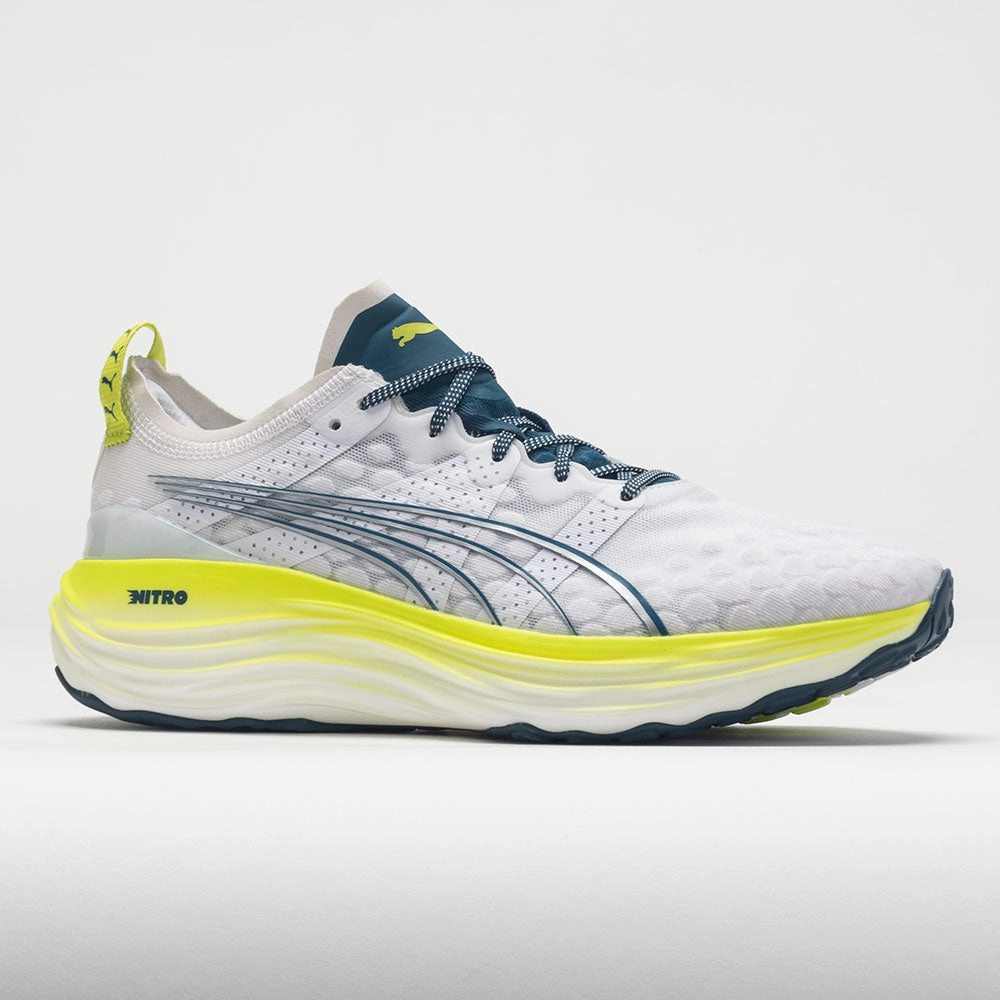 Lace Up Design Male - runner Puma ForeverRun Nitro Men's  Puma White/Ocean Tropic/Lime Pow
