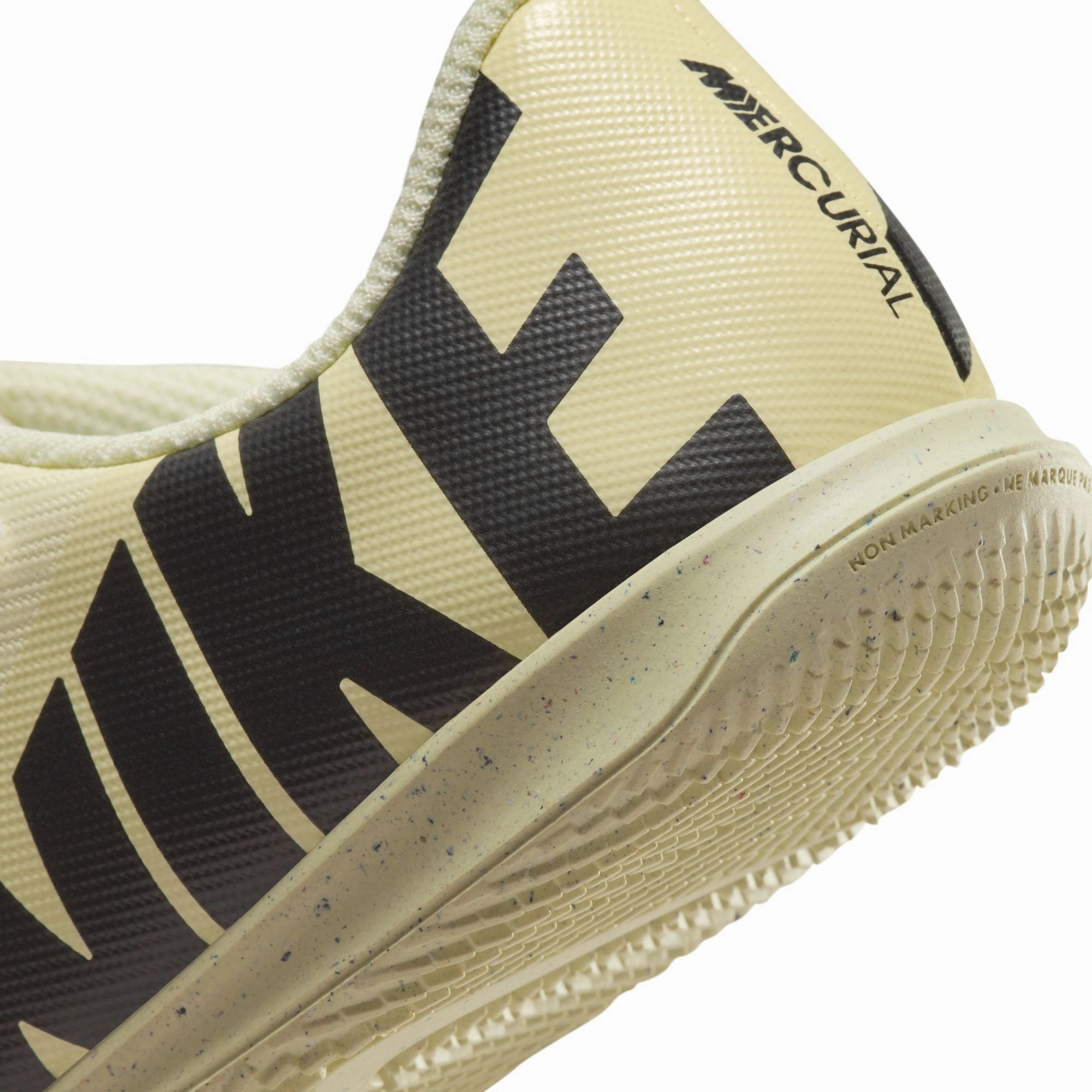 Nike Junior Mercurial Vapor 15 Club IN Indoor Soccer Shoes -Lemonade/ Black running in a tennis court area shoes long - distance runners