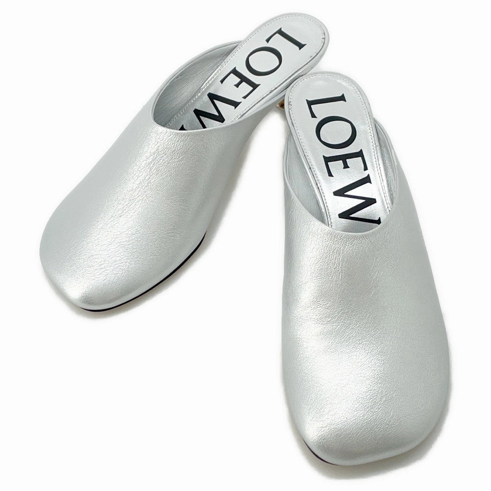 Timeless Shape LOEWE Toy Mule SilverLLST379X06 Laminated Lambskin Size 38