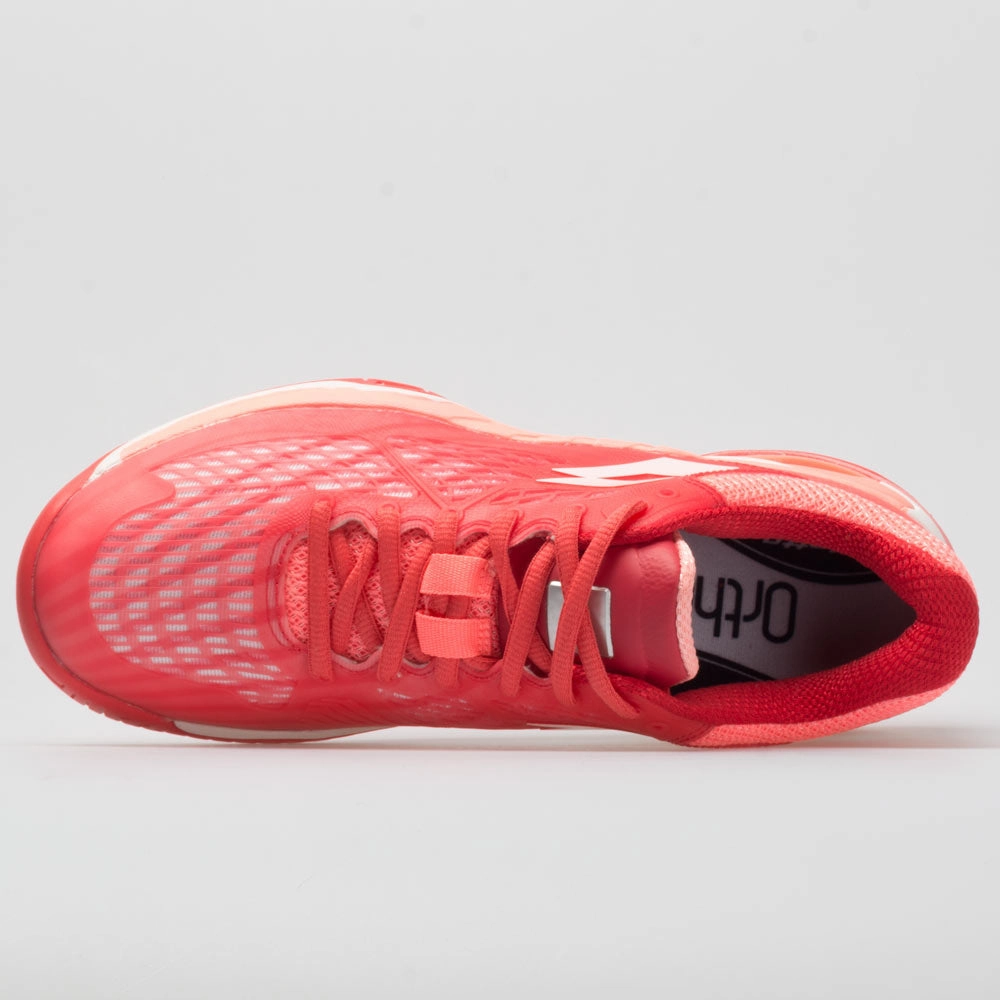 Lotto Mirage 100 Speed Women's  Red Fluo/All White/Vivid Rose responsive - sole - technology - reactivity shoes