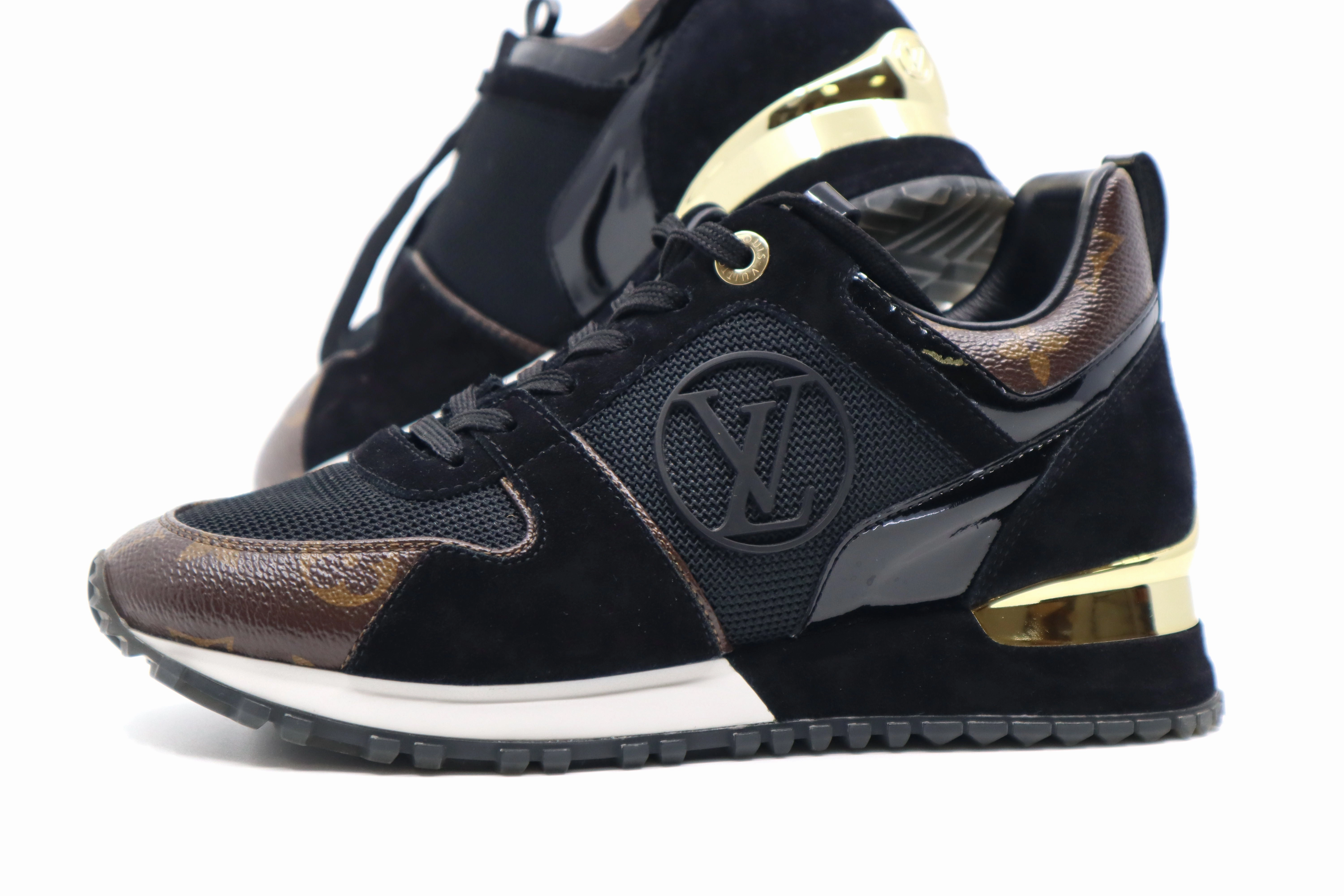 Tear Resistant Fabric Eco Comfort Louis Vuitton Suede Monogram Run Away Sneakers 35 1/2