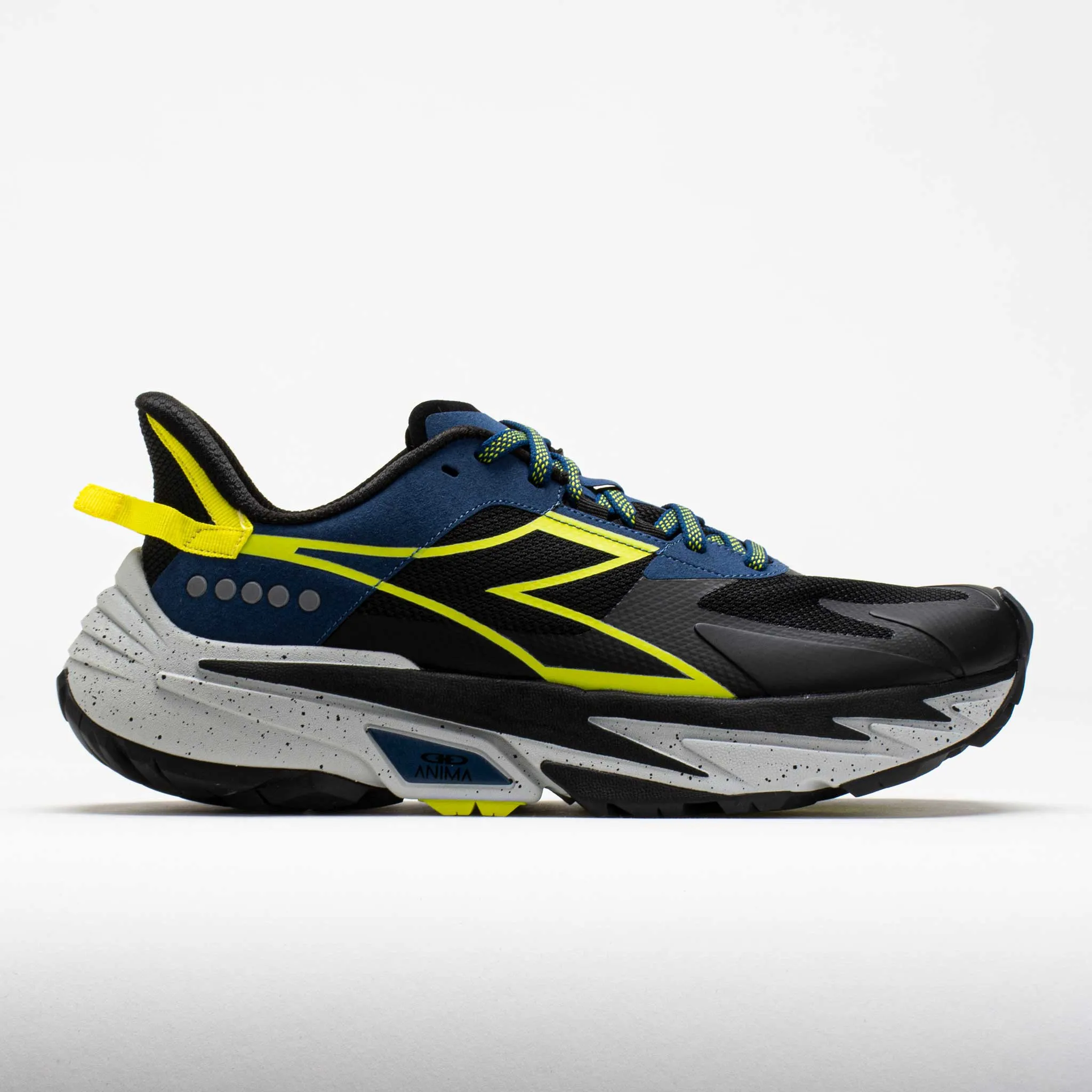Diadora Equipe Sestriere-XT Men's  Black/Primrose/Silver Comfort Technology running in a cliff area shoes