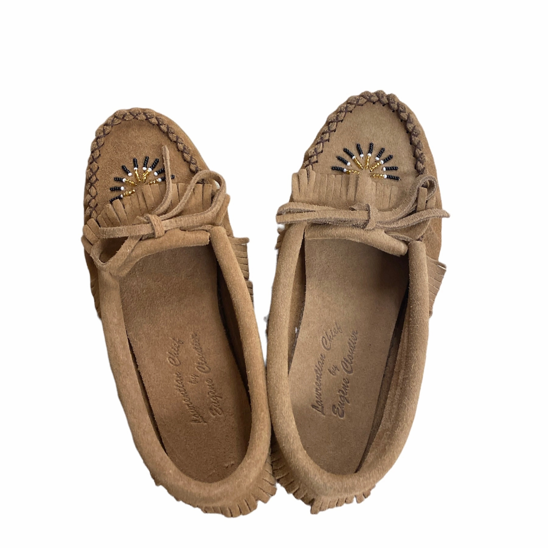 Quality craftsmanship Women's Leather Fringed Moccasins Mocha Suede