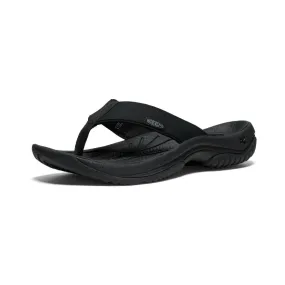 Balanced feel Men's Kona Leather Flip Flop Black/Steel Grey