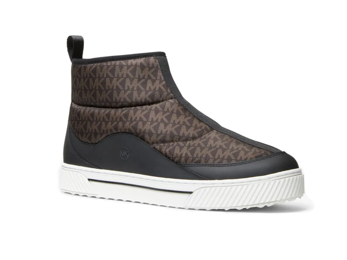 Slip Resistant Outsole MICHAEL KORS Baxter Logo Quilted Nylon Sneaker Boot