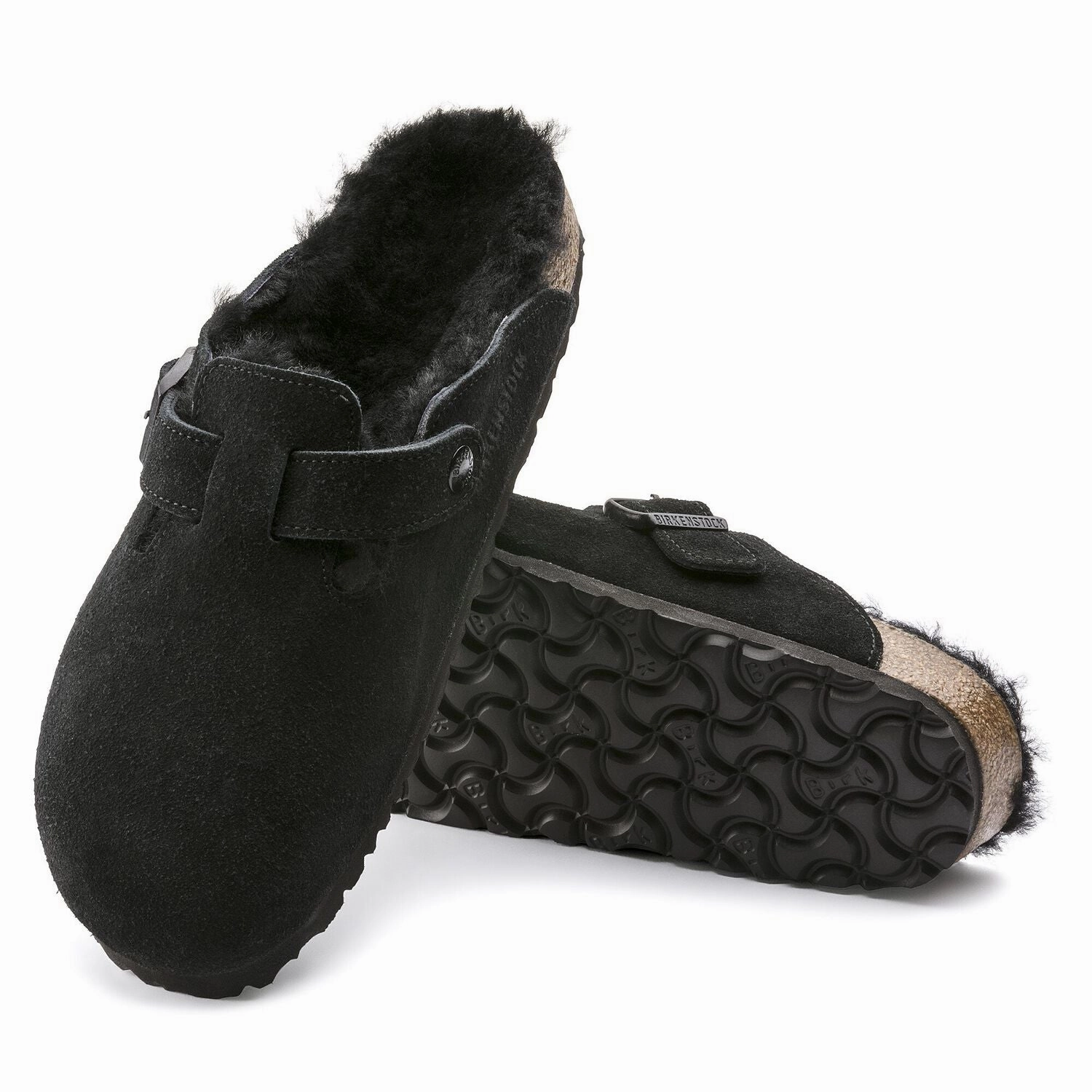 active lifestyle shoes Boston Shearling Suede Leather Black Regular