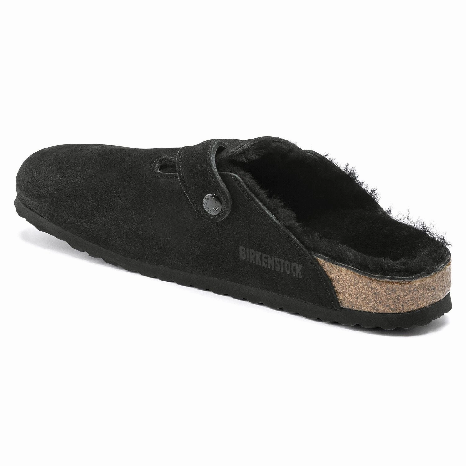 Boston Shearling Suede Leather Black Regular Timeless Style Slides Summer Lifestyle Shoes