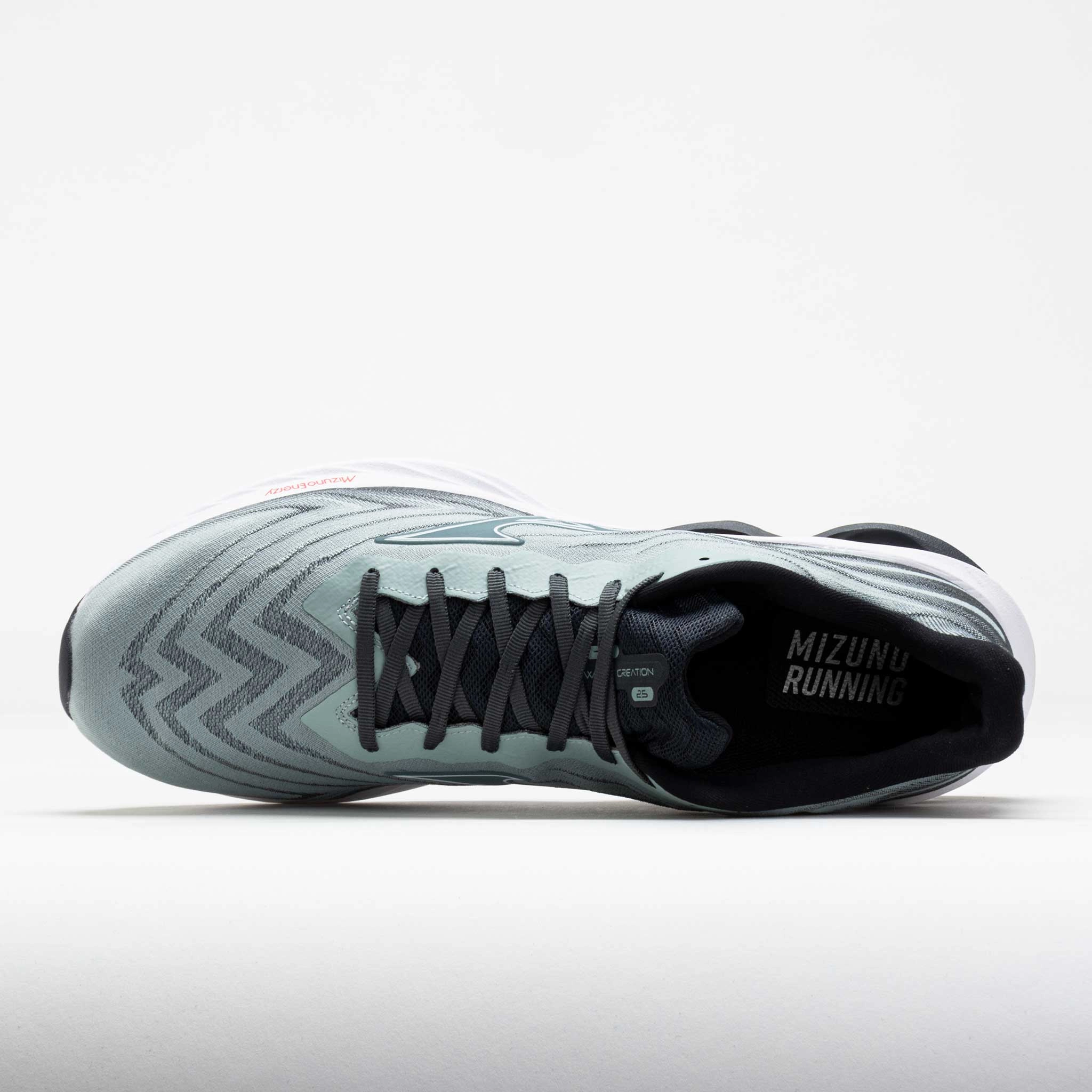 Mizuno Wave Creation 25 Men's  Grey Mist/White Responsive Support running in a metal bridge area shoes