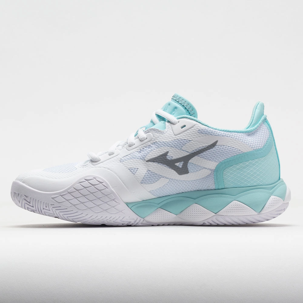 Mizuno Wave Enforce Tour AC Women's  White/Tanager Turquoise proper fit Heel support cup