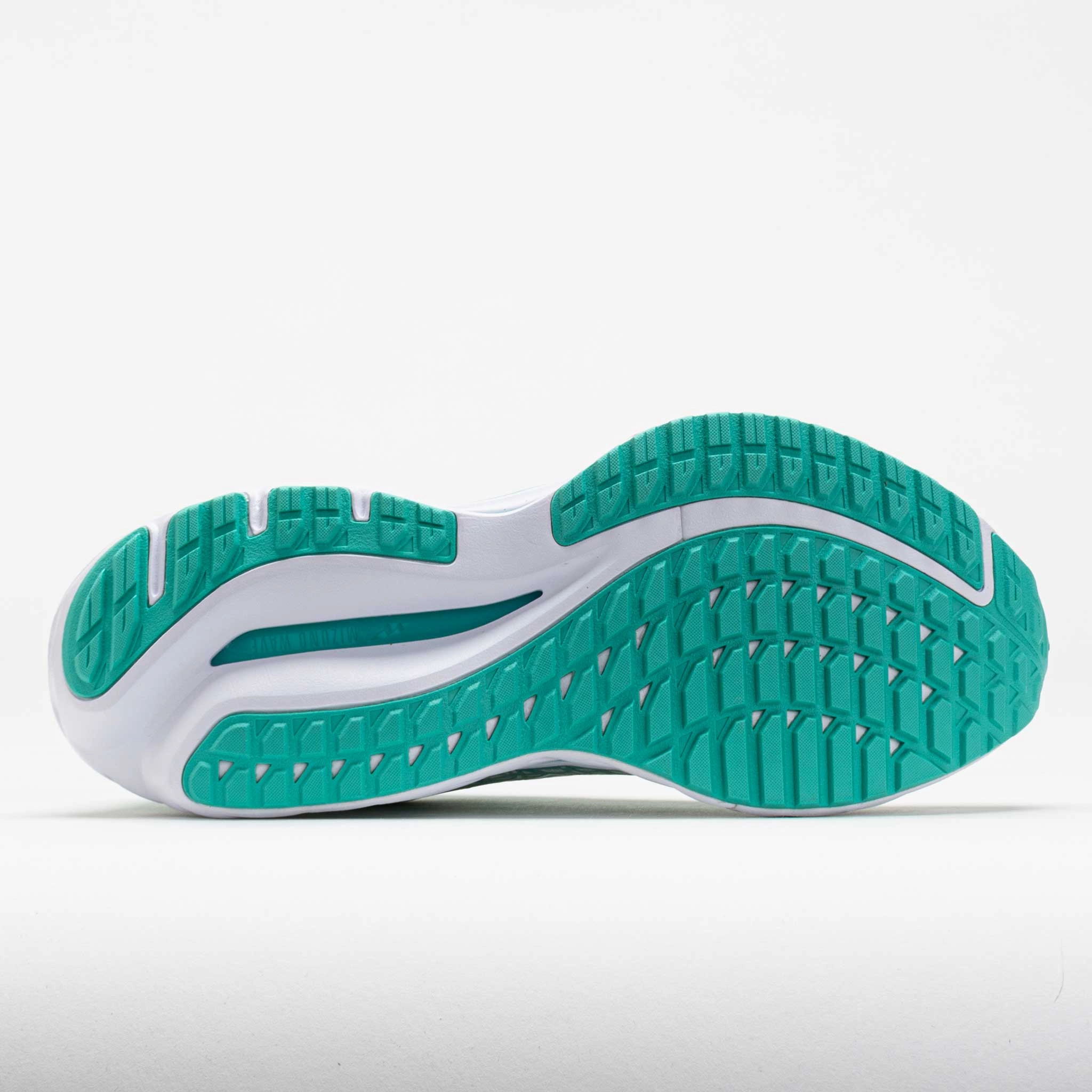 Mizuno Wave Inspire 20 Women's  Eggshell Blue/White metallic running gear cushioned - midsole shoes