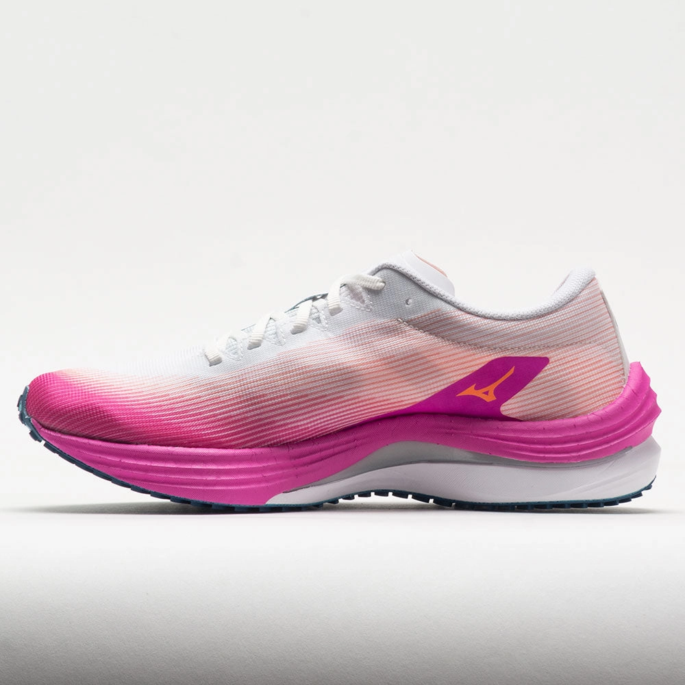 stable sole shoes neutral support Mizuno Wave Rebellion Flash Women's  White/Silver