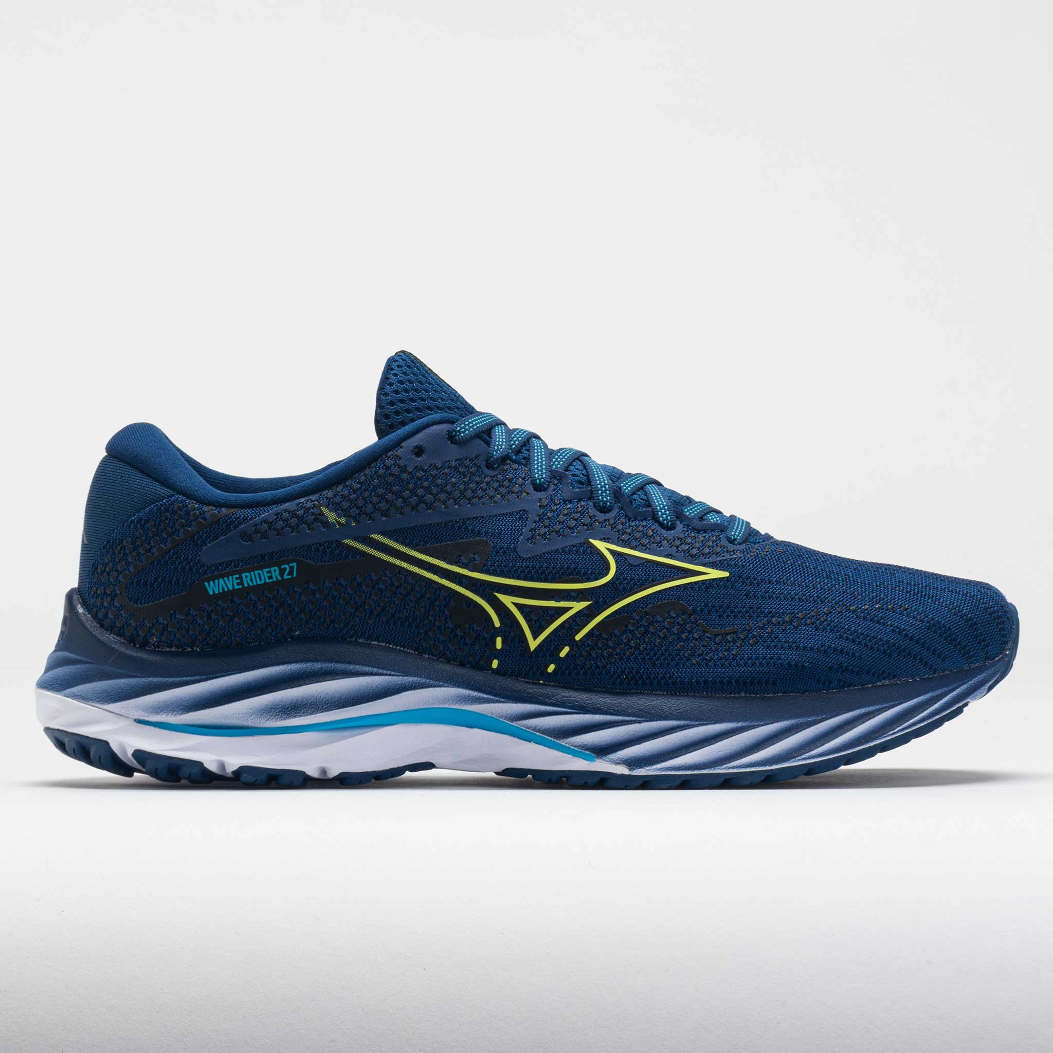 Mizuno Wave Rider 27 Men's  Navy Peony/Sharp Green QuickDrying