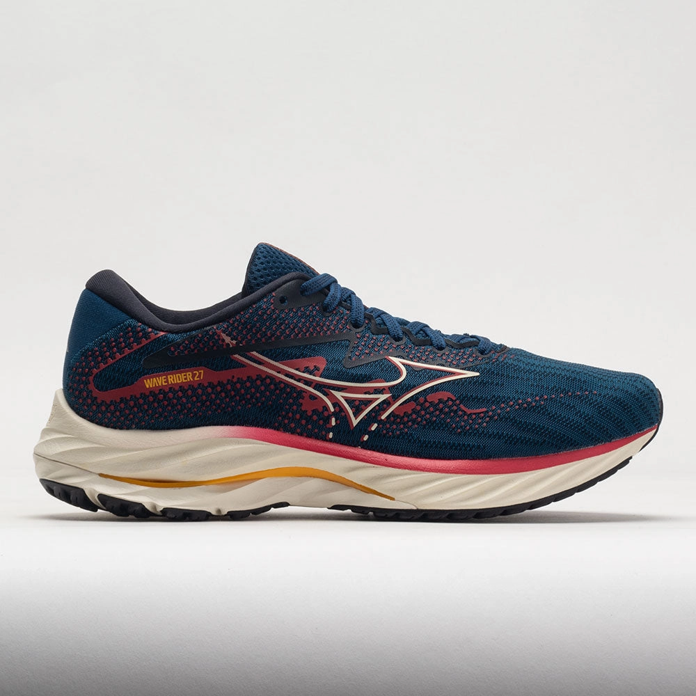 non - branded shoes breathable mesh performance Mizuno Wave Rider 27 Mesh Men's  Blue Opal/Papyrus