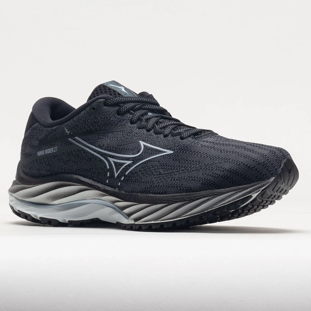 Mizuno Wave Rider 27 Mesh Men's  Ebony/Illusion Blue non-slip kids' running shoes