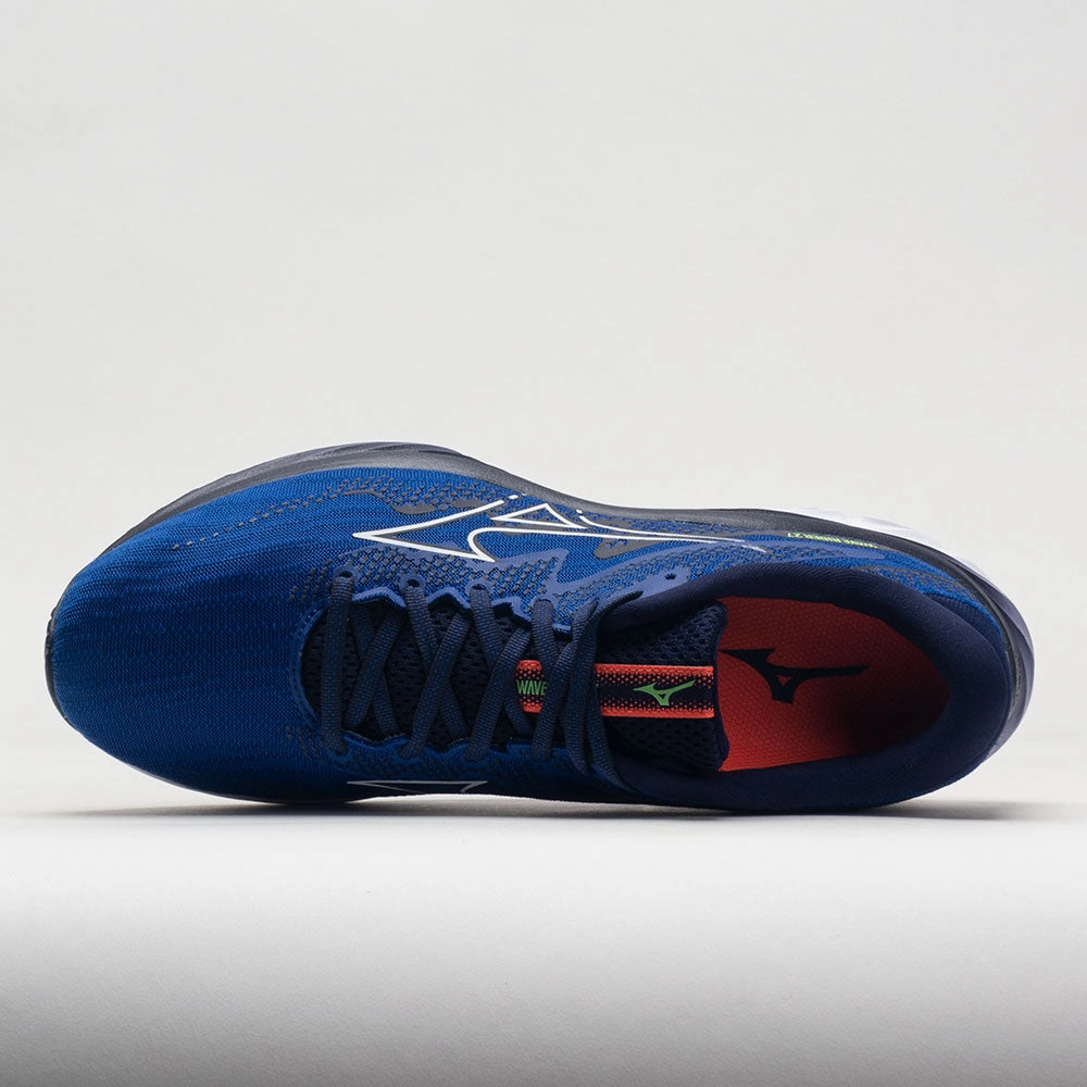 running for a break from routine Mizuno Wave Rider 27 Mesh Men's  Surf The Web/White