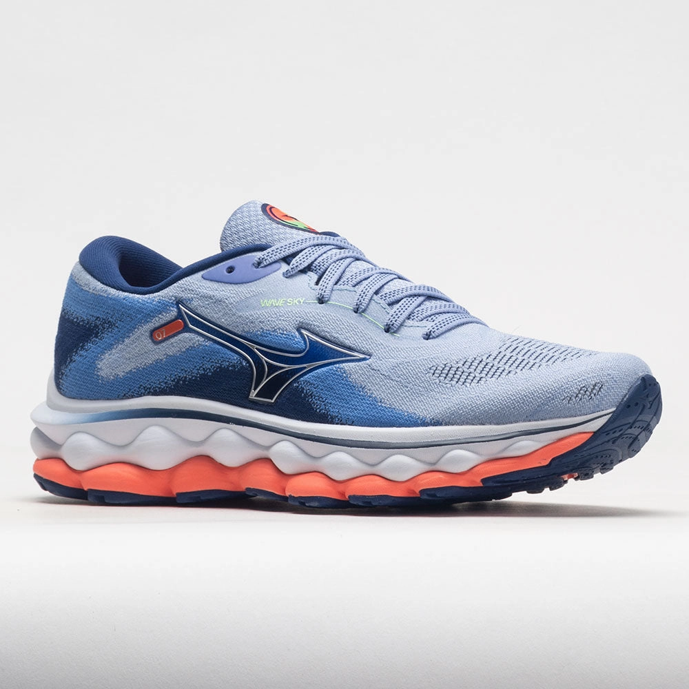 Mizuno Wave Sky 7 Women's  Blue Heron/Silver reinforced - heel running wear Dark - colored