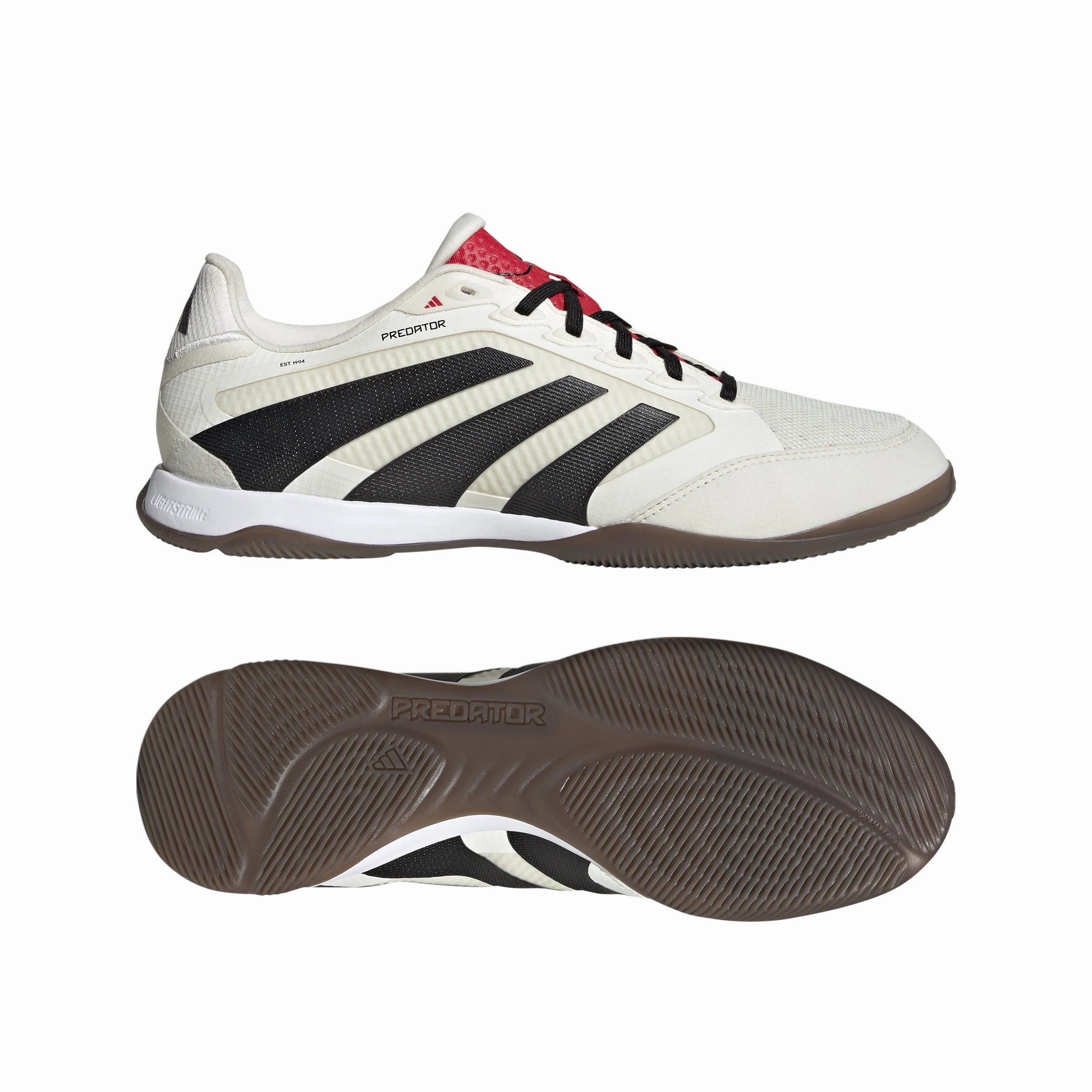 adidas Predator Pro Indoor Soccer Shoes - Off White/Core Black/Pure Ruby Dynamic Play Training Tools