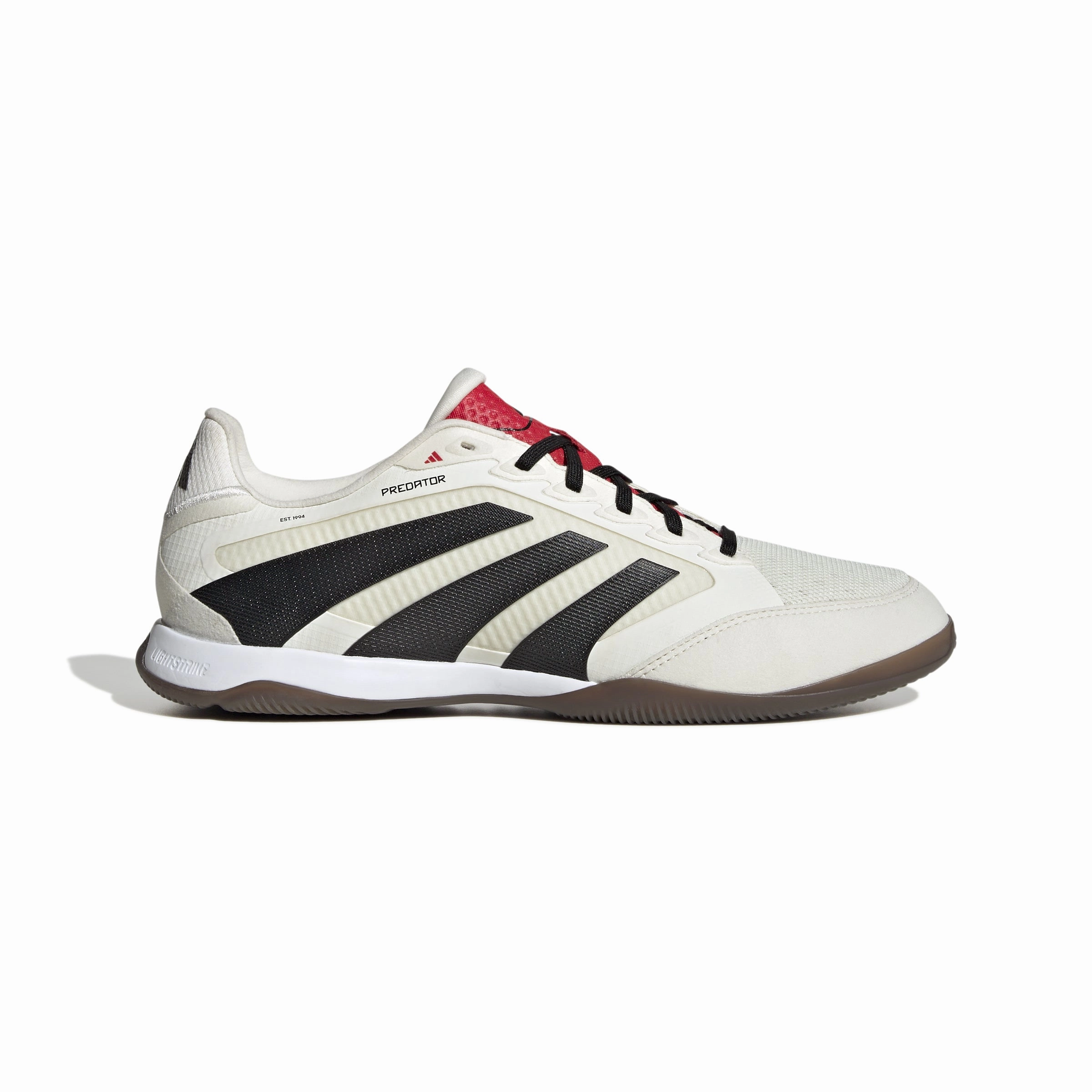Practice Control adidas Predator Pro Indoor Soccer Shoes - Off White/Core Black/Pure Ruby