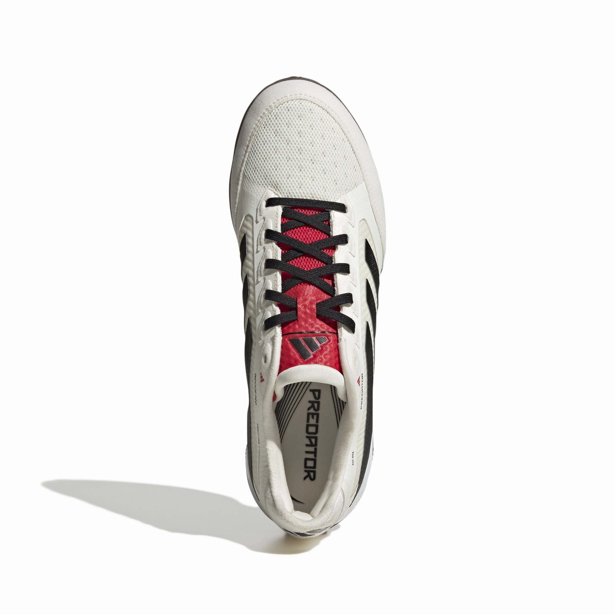 adidas Predator Pro Indoor Soccer Shoes - Off White/Core Black/Pure Ruby Youth Speed Performance Zone