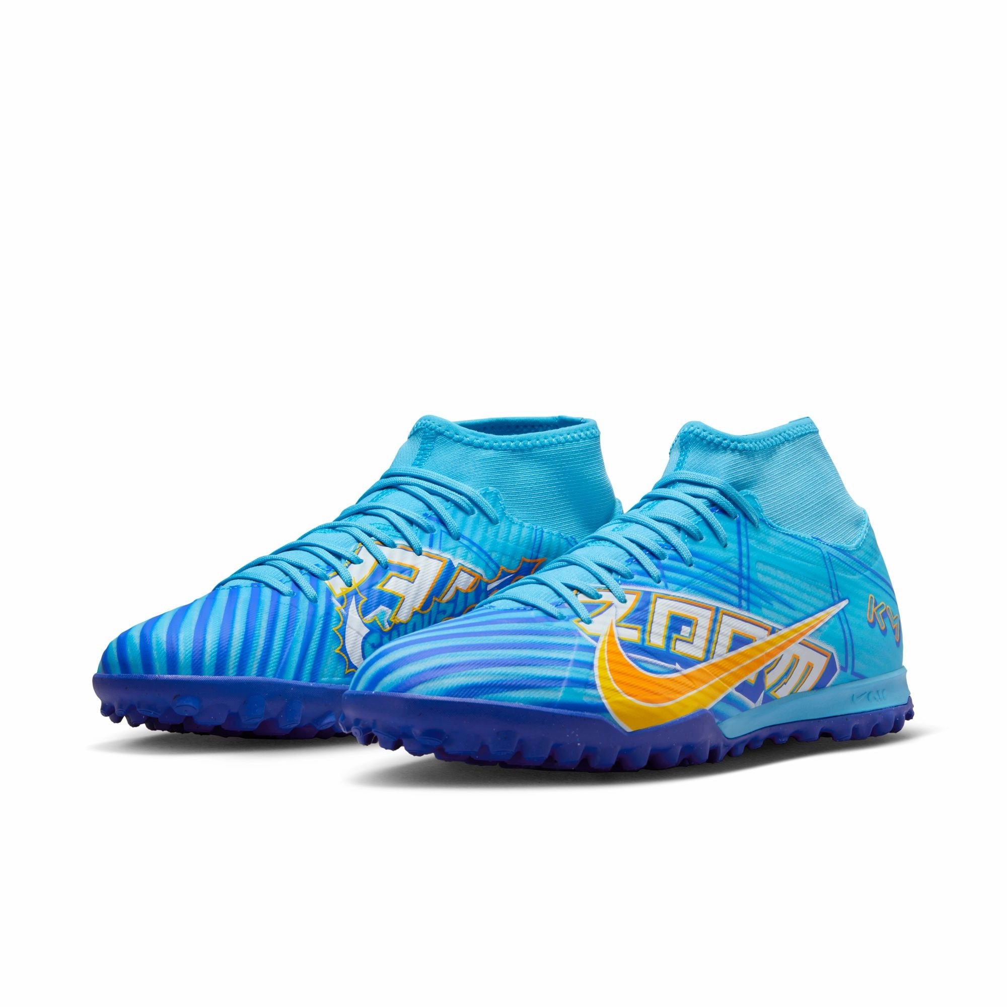 Ground Force Park Games Nike Zoom Superfly Academy TF Turf Soccer Shoes - Baltic Blue/ White