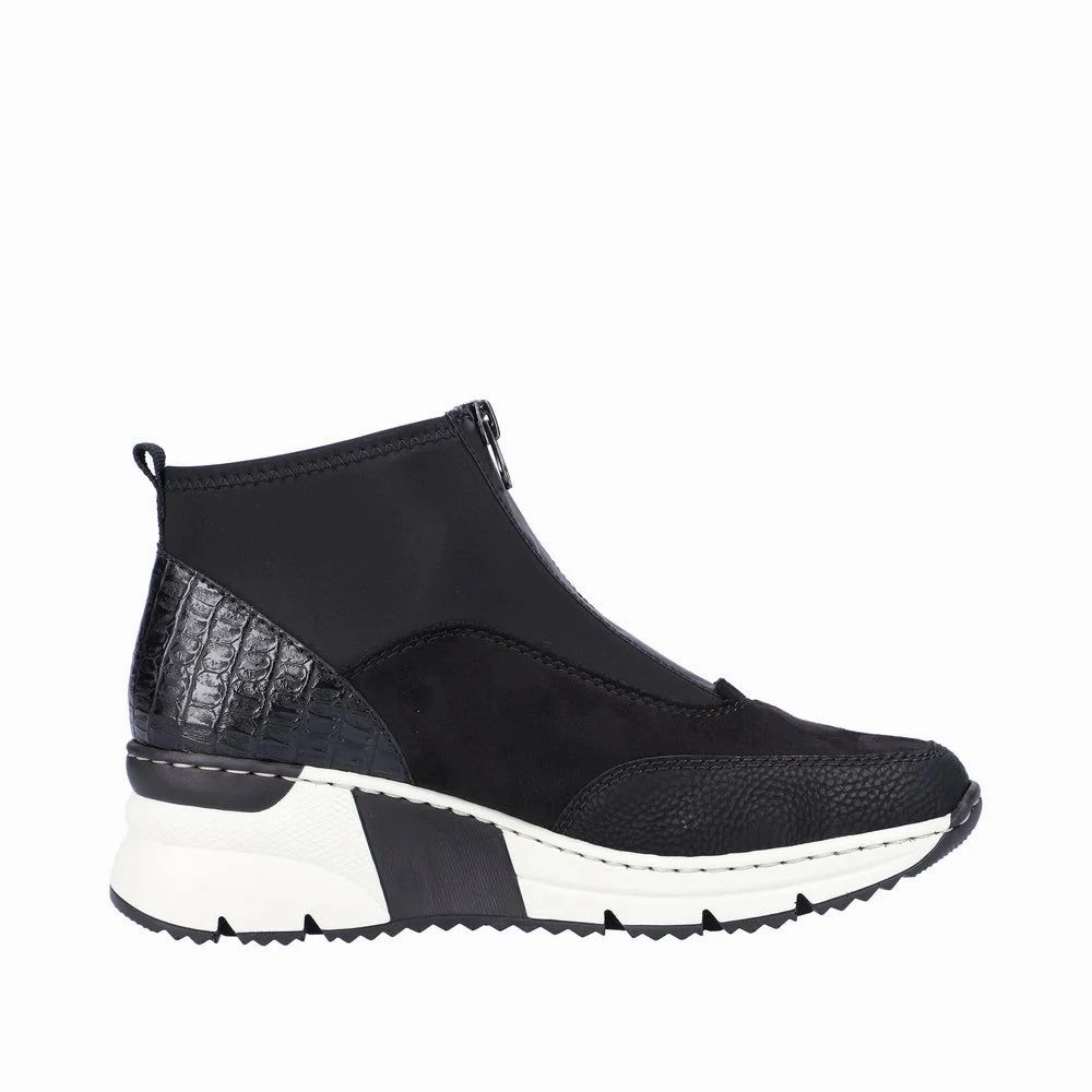 N6352-00 Black/White Front Zip Biker Tough