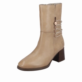 Coastal Soft Fast Step D0V71-20 Mid Calf Heel Beige