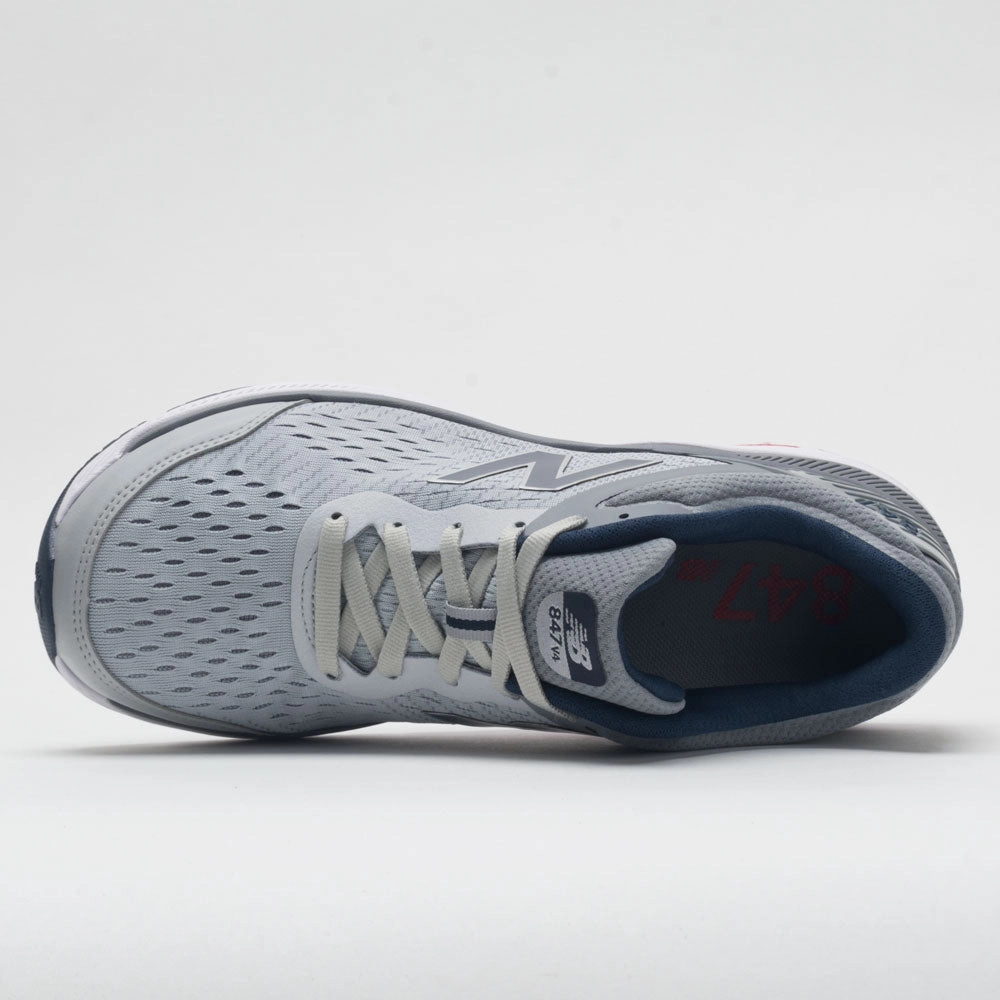 New Balance 847v4 Men's  Silver Mink/Gunmetal/Natural Indigo Training session running in a rainforest area shoes