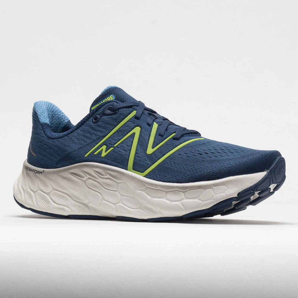 New Balance Fresh Foam More v4 Men's  Navy/Cosmic Pineapple/ Blue soft - lining running in a plateau shoes