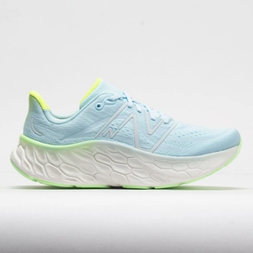 New Balance Fresh Foam X More v4 Women's  Blue/Green Aura/White running shoes for professional female runners shoe cover