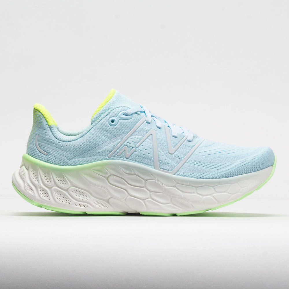 New Balance Fresh Foam X More v4 Women's  Blue/Green Aura/White running shoes for professional female runners shoe cover