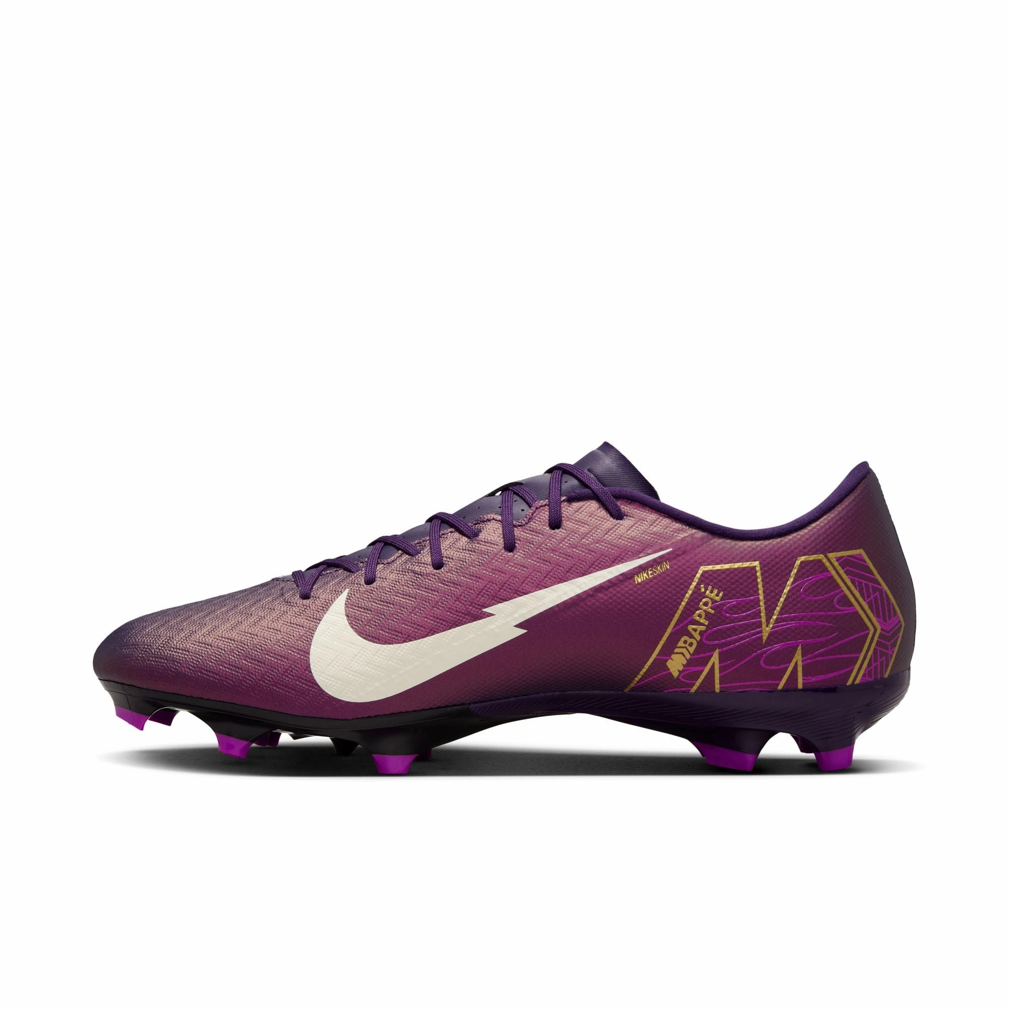 Running Grip Nike Air Zoom Mercurial Vapor 10 Academy KM Firm Ground FG/MG Soccer Cleat - Grand Purple/Pale Ivory
