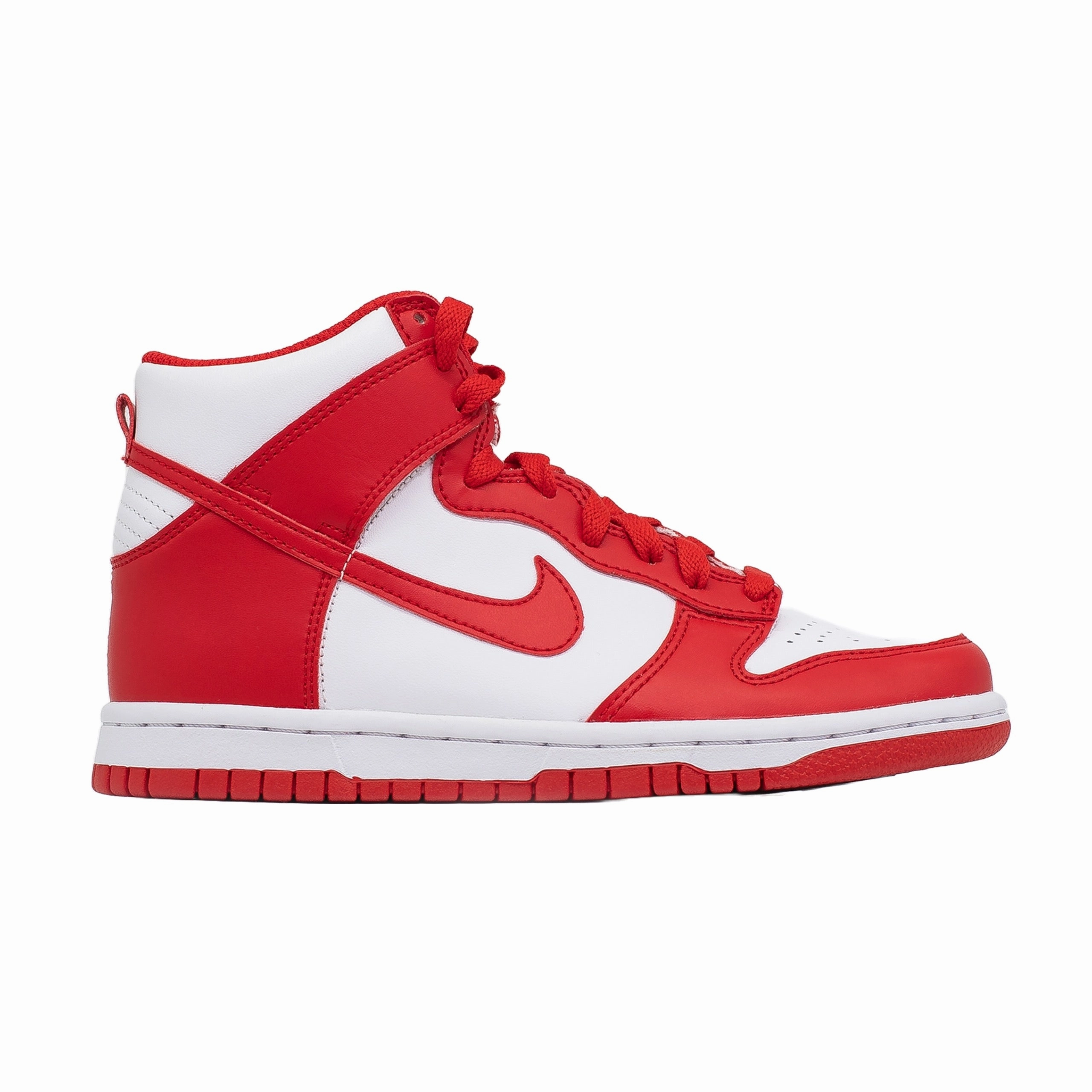 Nike Dunk High, Championship Red Wide Footbed Minimalist Aesthetic