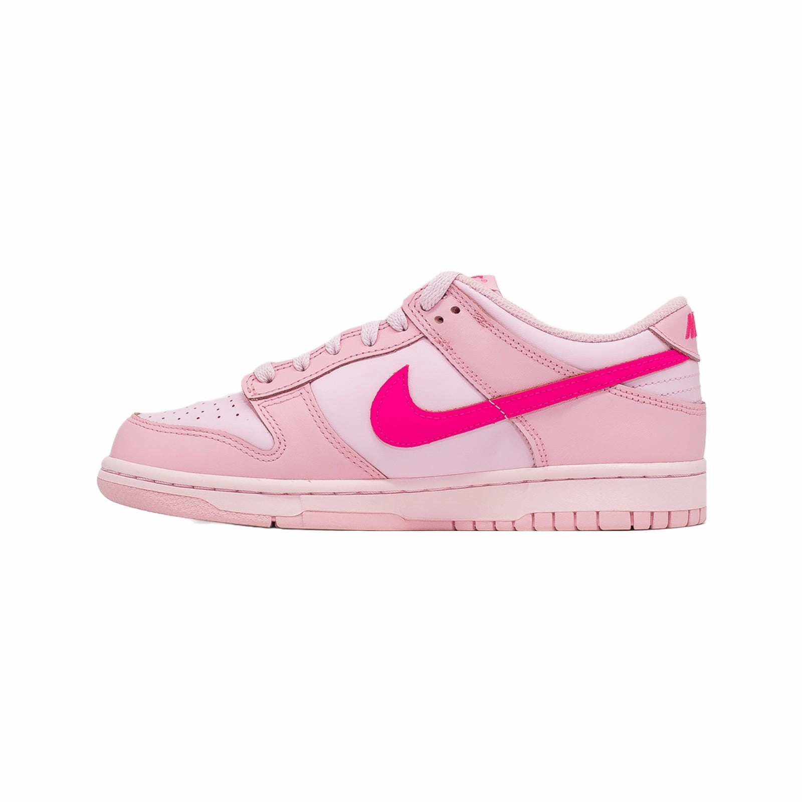 Nike Dunk Low (GS), Triple Pink Textured Outsole Pattern Seam Free Upper
