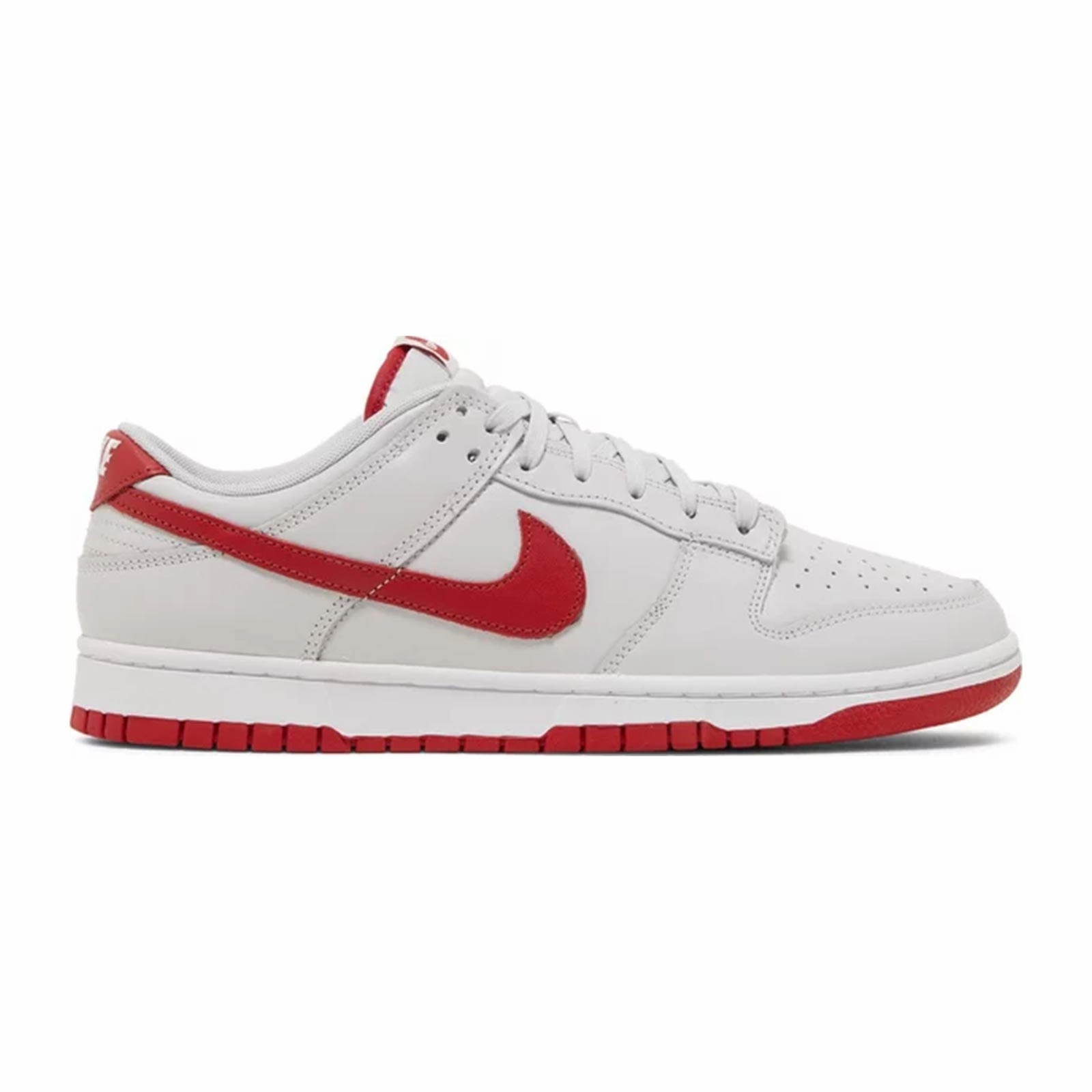 Nike Dunk Low, Vast Grey Varsity Red Cushioned Midsole Design Slip Choice