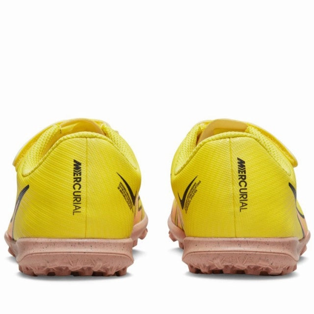 Fast Sprint Lateral Grip Nike Junior Mercurial Vapor 15 Club TF Turf PS (V) Soccer Cleat -Yellow Strike/Sunset Glow
