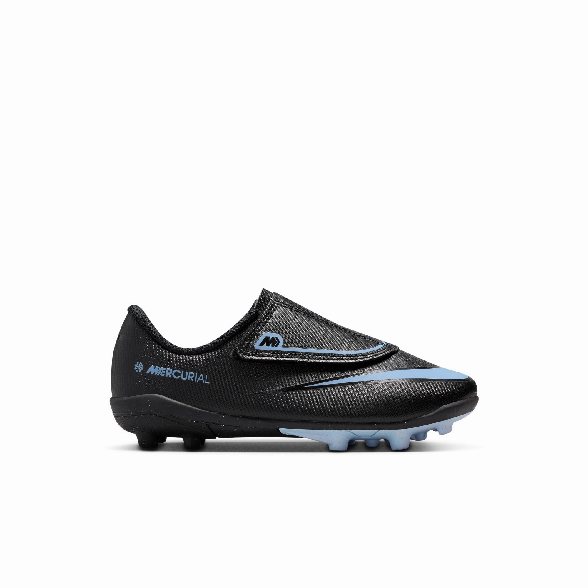 Wing Play Nike Junior Mercurial Vapor 16 Club MG Multi Ground PS (V) Soccer Shoes- Black/Ice Blue