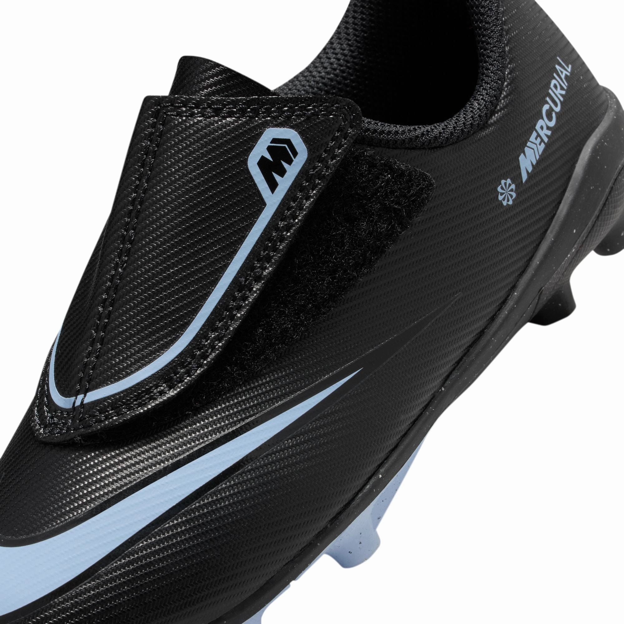Nike Junior Mercurial Vapor 16 Club MG Multi Ground PS (V) Soccer Shoes- Black/Ice Blue Endurance Level