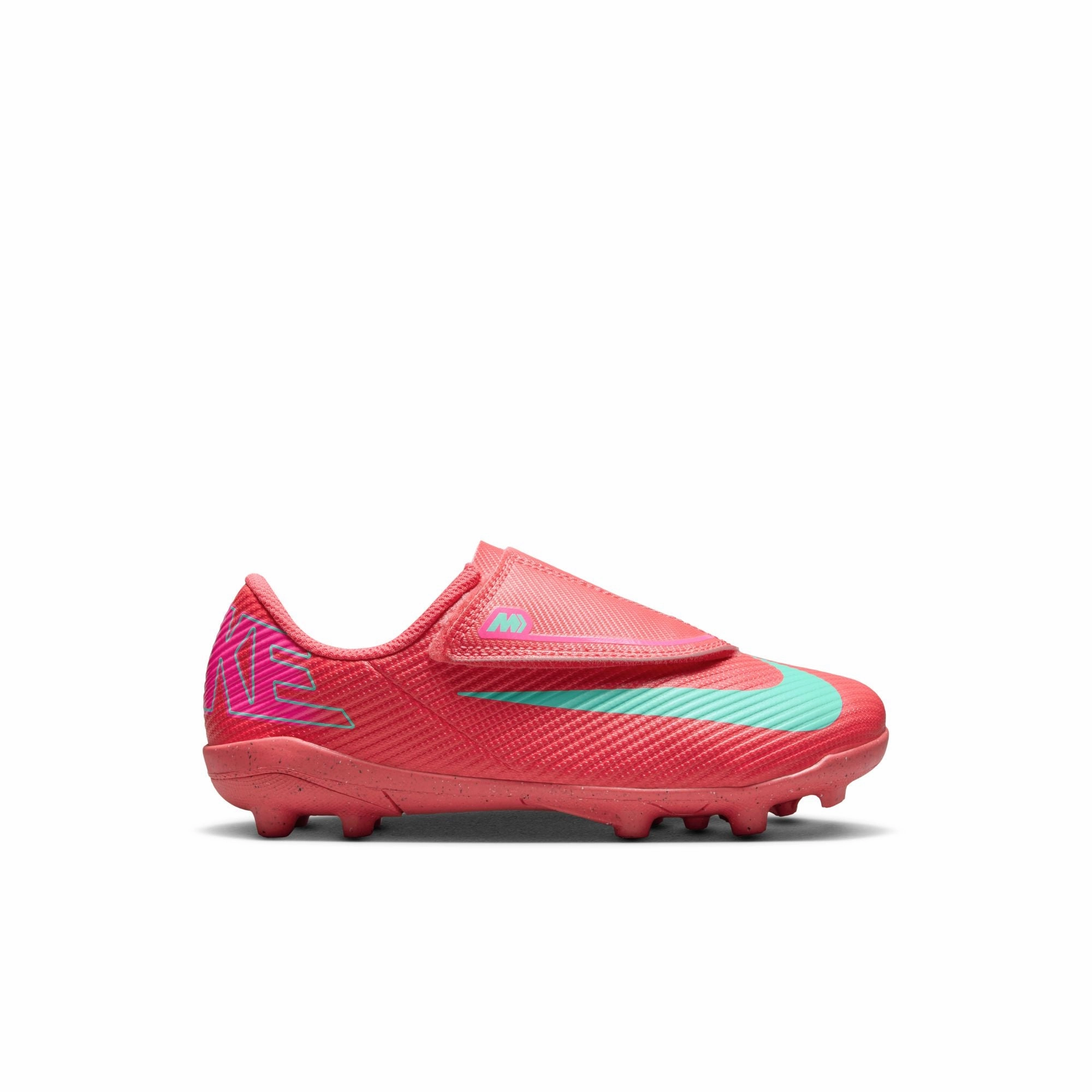 hook - and - loop closure shoes Rainy running shield Nike Junior Mercurial Vapor 16 Club MG Multi Ground PS (V) Soccer Shoes- Ember Glow/Aurora Green